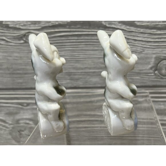 Vintage Kitschy Bunny Rabbit Japan Figurine Set of 2 Easter Funny 3.5” Unique - Picture 5 of 5